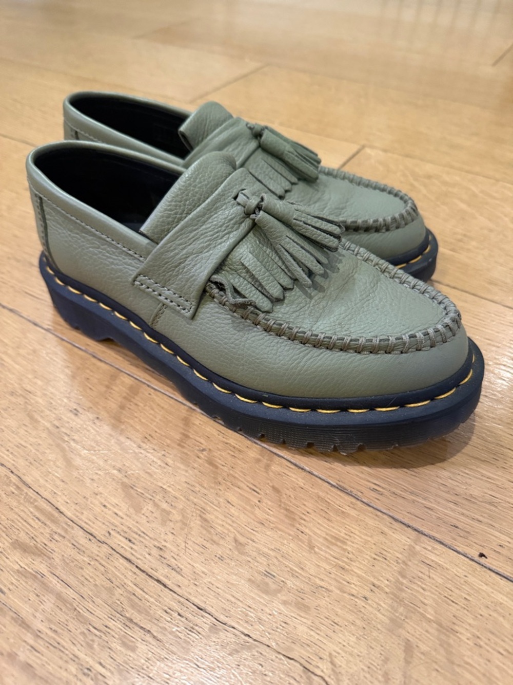 Dr. Martens Olive Green Tassel Moccasin Loafers